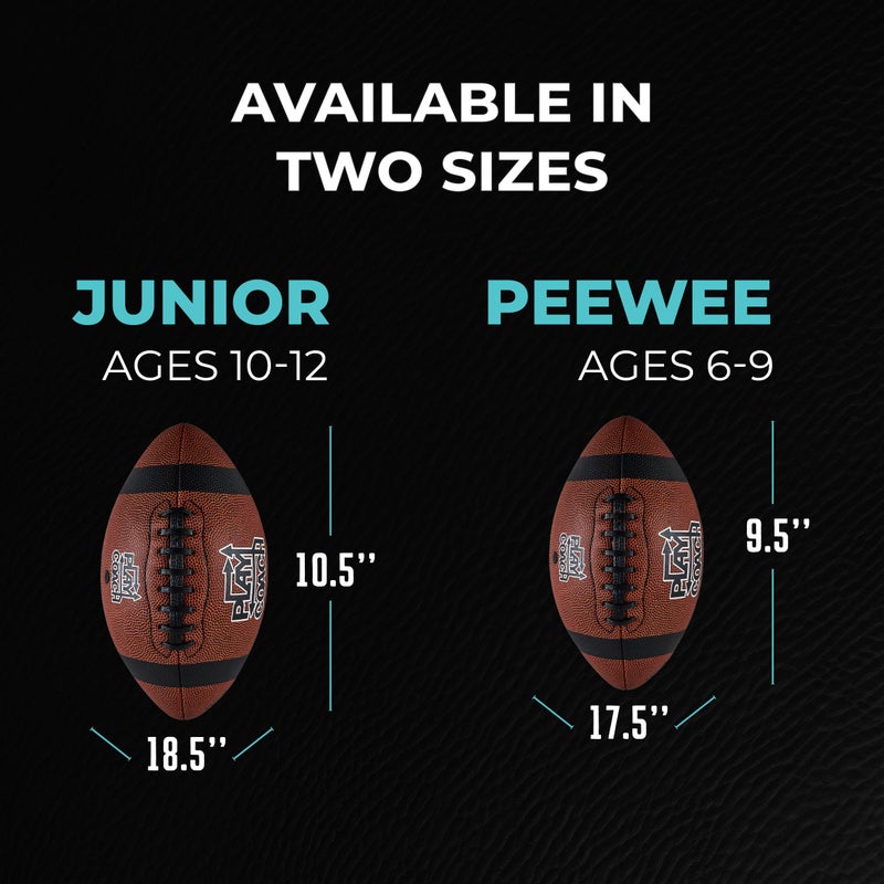 PlayCoach Youth Football in Junior & Peewee Sizes with 10 Basic Passing Routes for Kids 6 to 12 - Endorsed by Drew Brees, Beach Football, Kids Football, Leather Peewee Size - Image 5